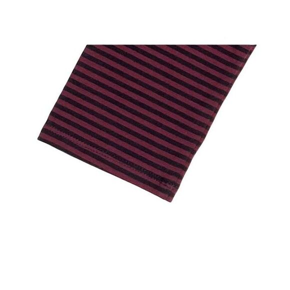 Isabel Maternity Midi Dress Women's Small Red Black Stretchy Striped Shirred NEW - Picture 3 of 9